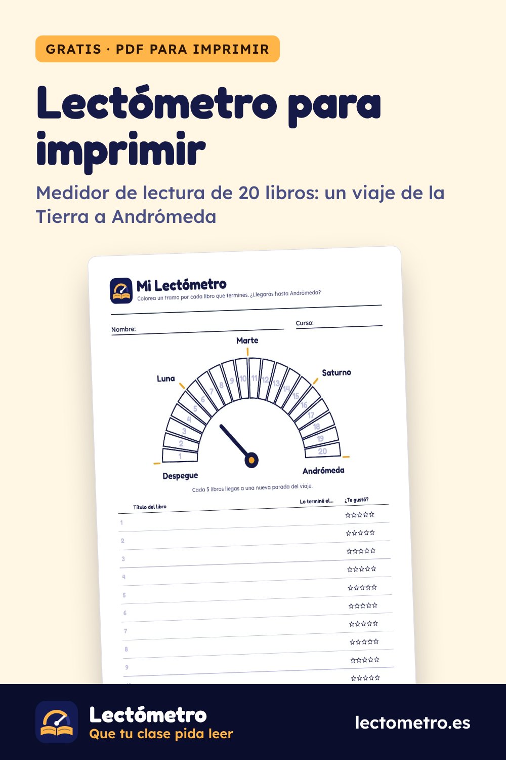 Imagen para Pinterest: lectometro imprimir gratis